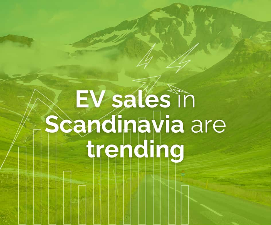 Upward road illustrating rising EV sales in Scandinavia.